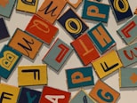 red blue yellow and white letter m