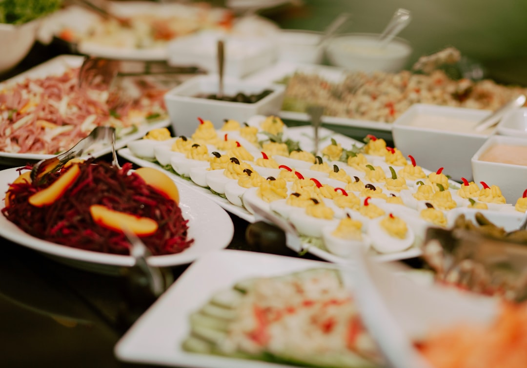 white ceramic plate with food