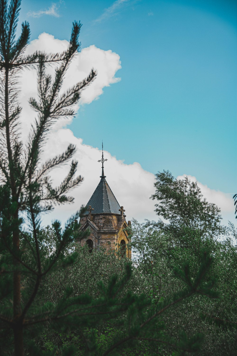 brown and beige concrete church