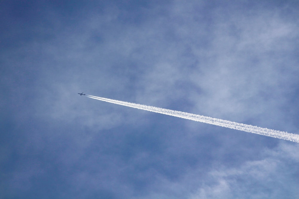white plane in the sky