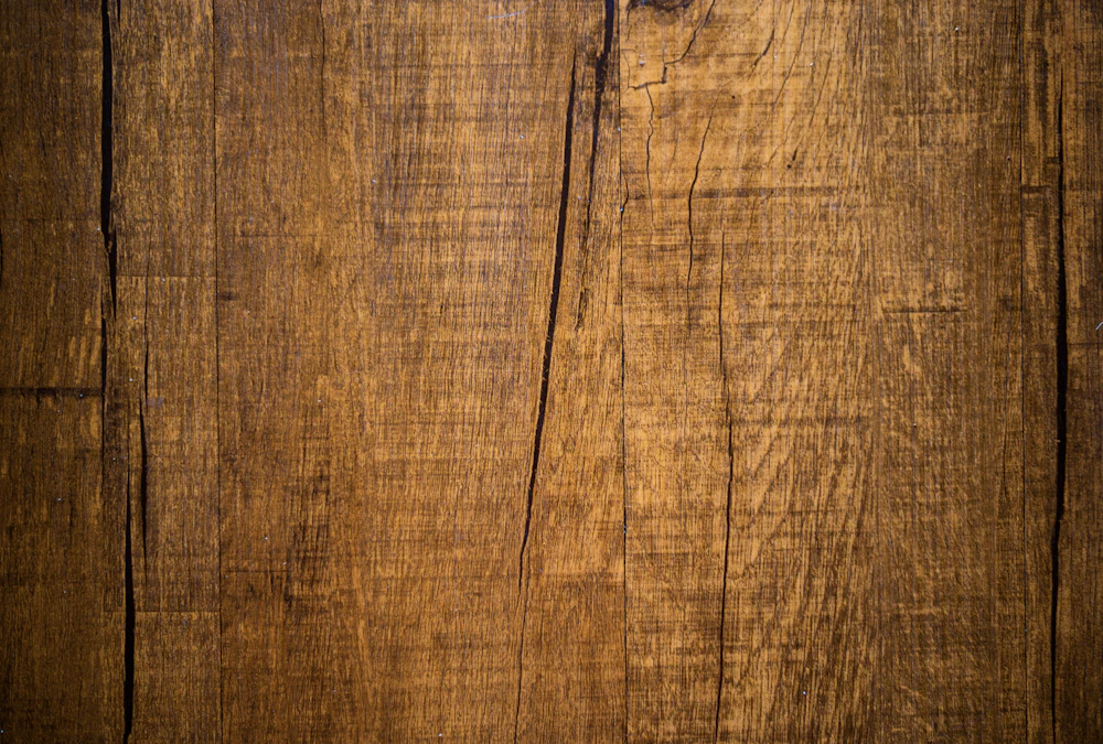 Close view of warm stained wood grain