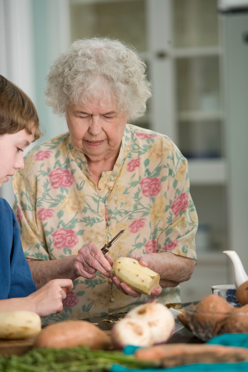 Healthy nutritious foods for seniors arranged on a table