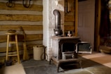 The inglenook fireplace in the cottage room.