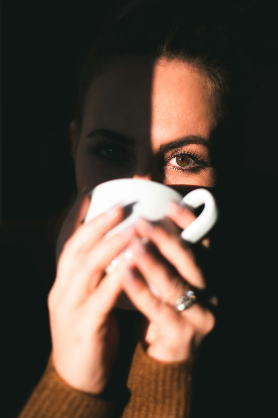 man in white ceramic mug