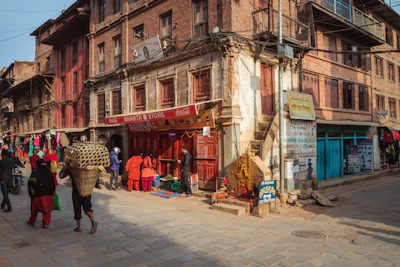 Bhaktapur old city lanes brick streets Nepal medieval