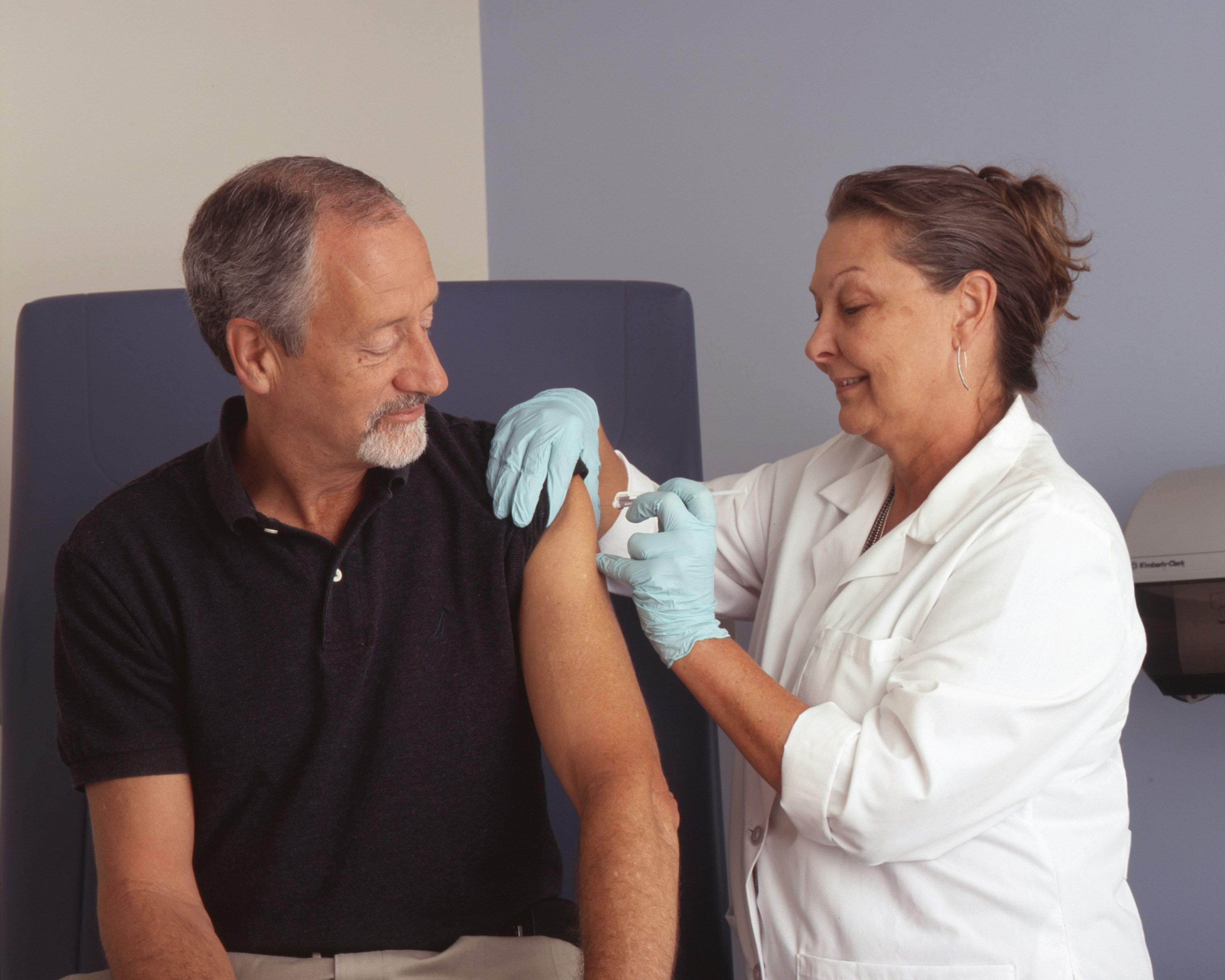 man injected by  woman 