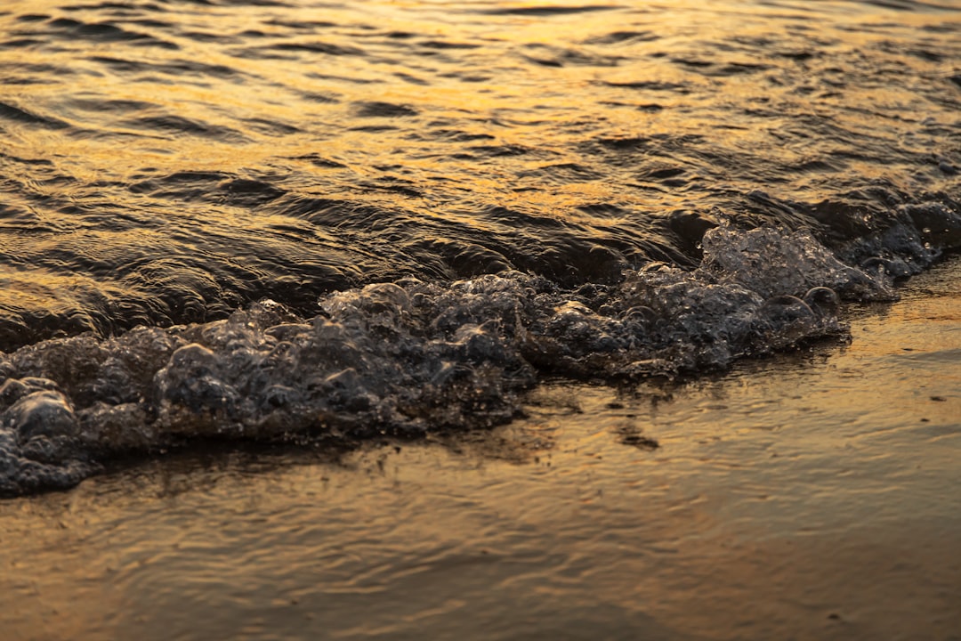 water waves on brown sand