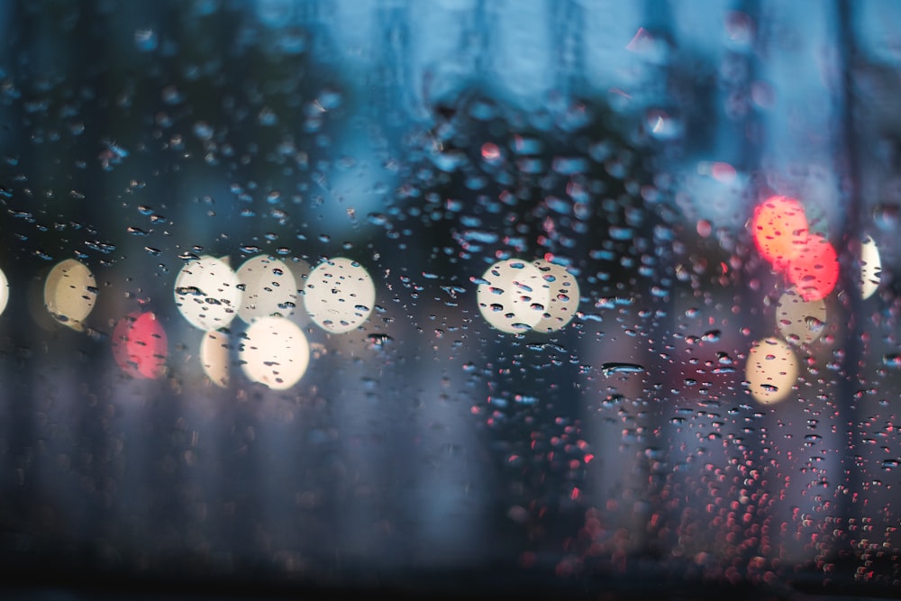 water droplets on glass window