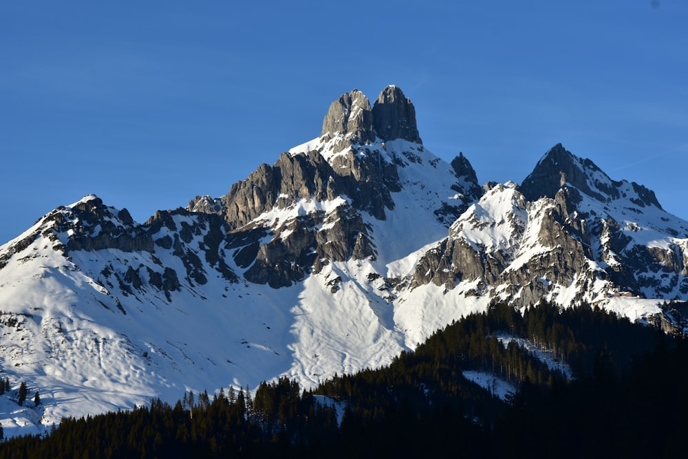 snow covered mountain during daytime