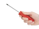 person holding red and silver screw driver