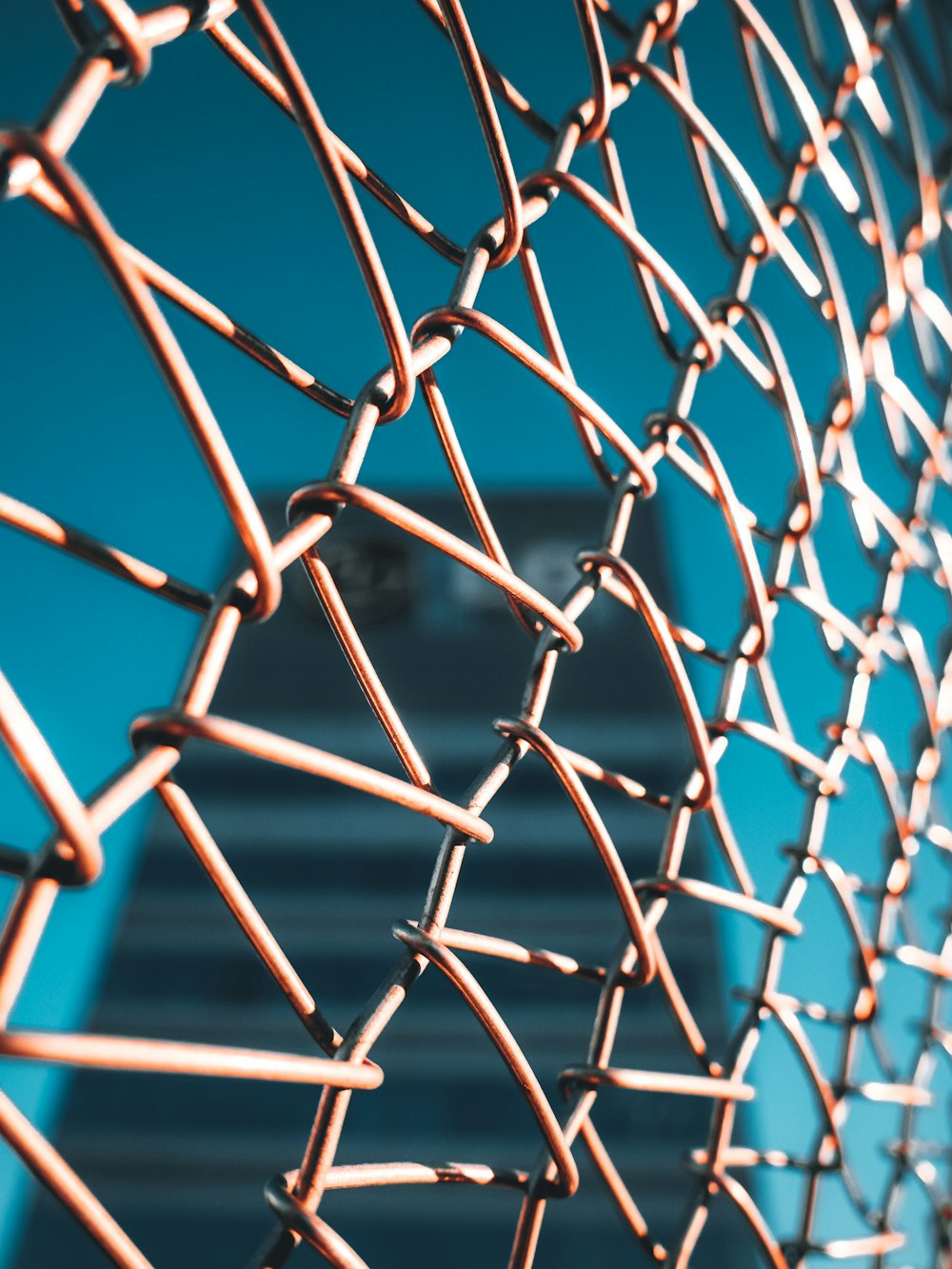 grey metal chain link fence