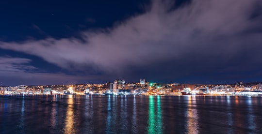 city skyline during night time in St. John's Canada