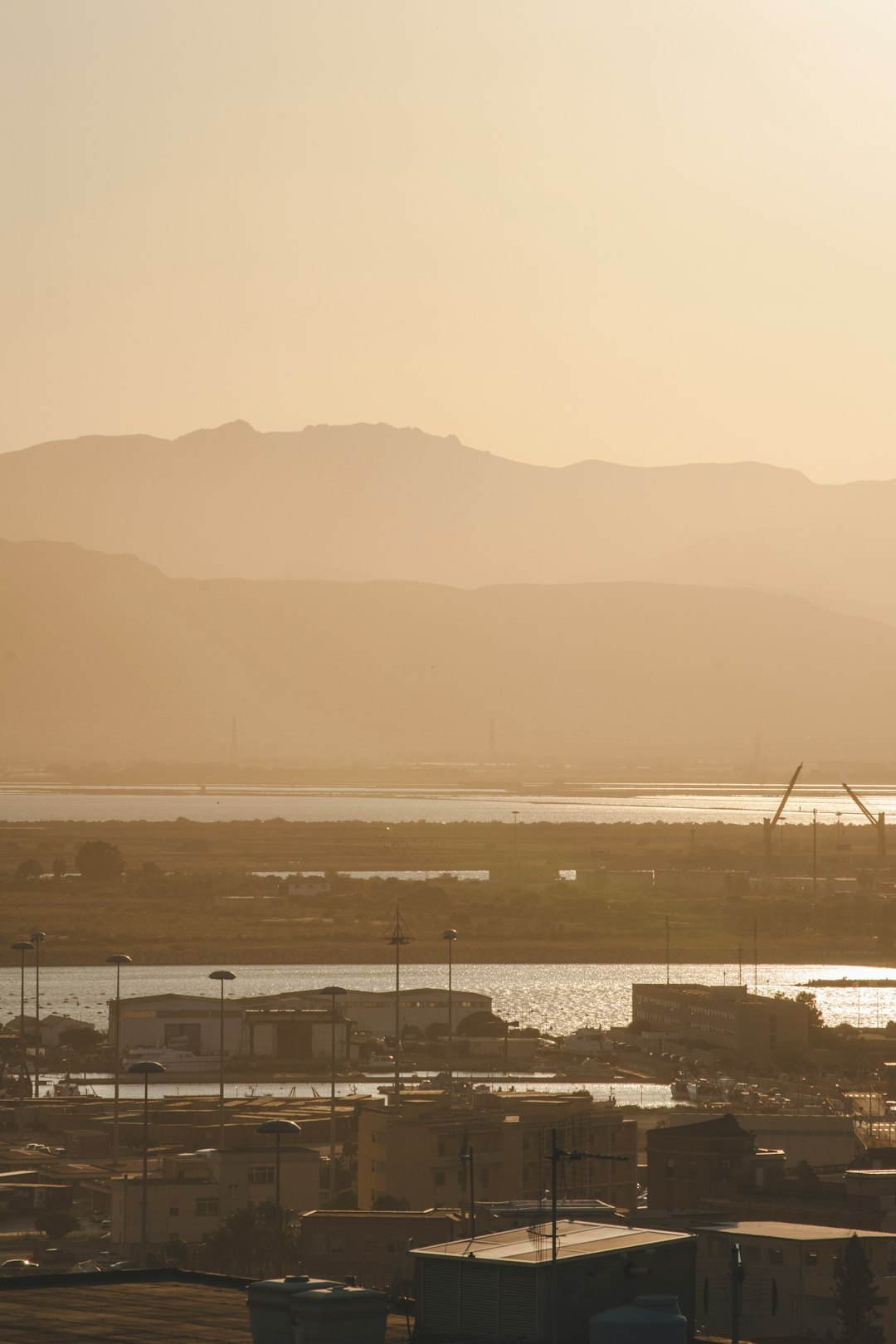 silhouette of mountain during sunset