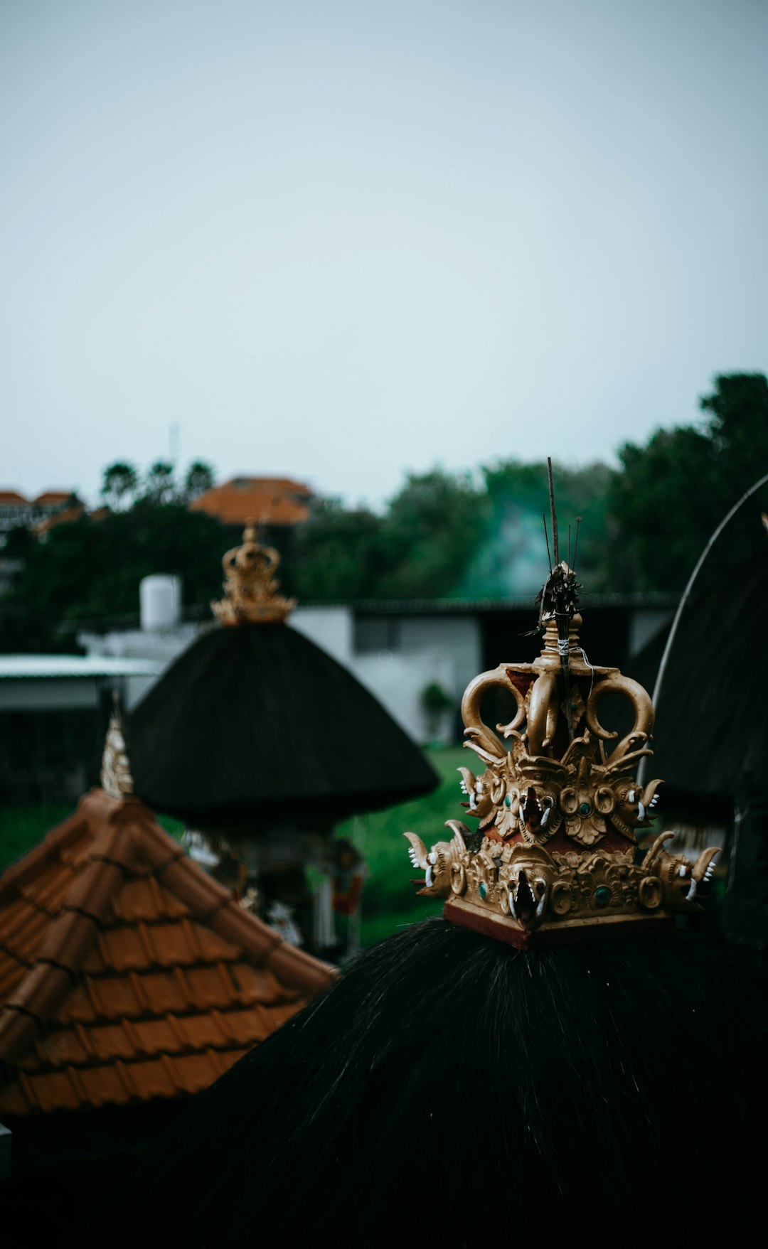 gold and black roof decor