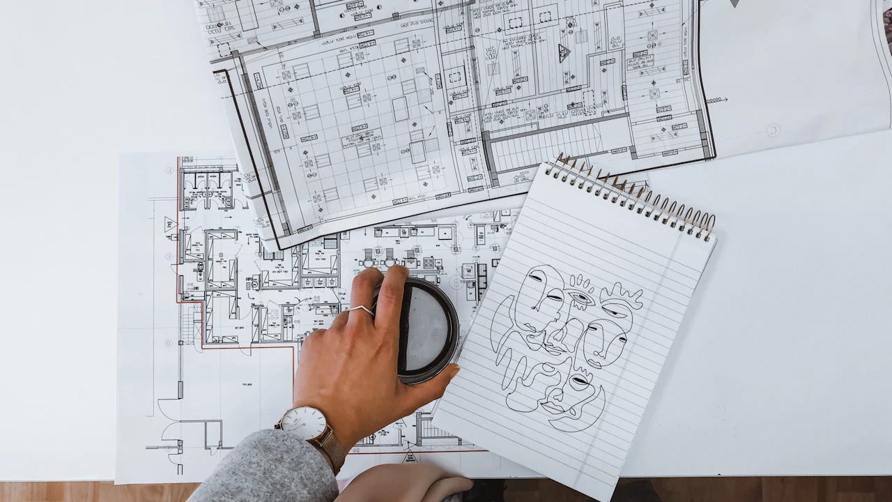 CAD office furniture layout drawing - Ezeefit space planning and design support for architects