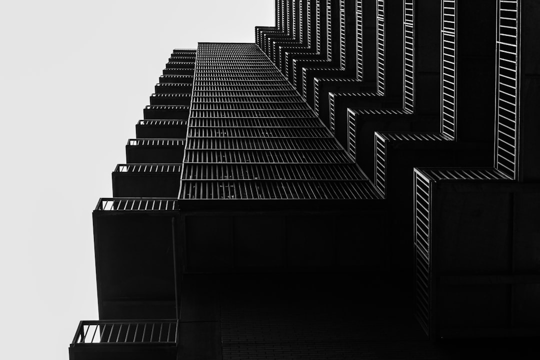 black and white concrete building