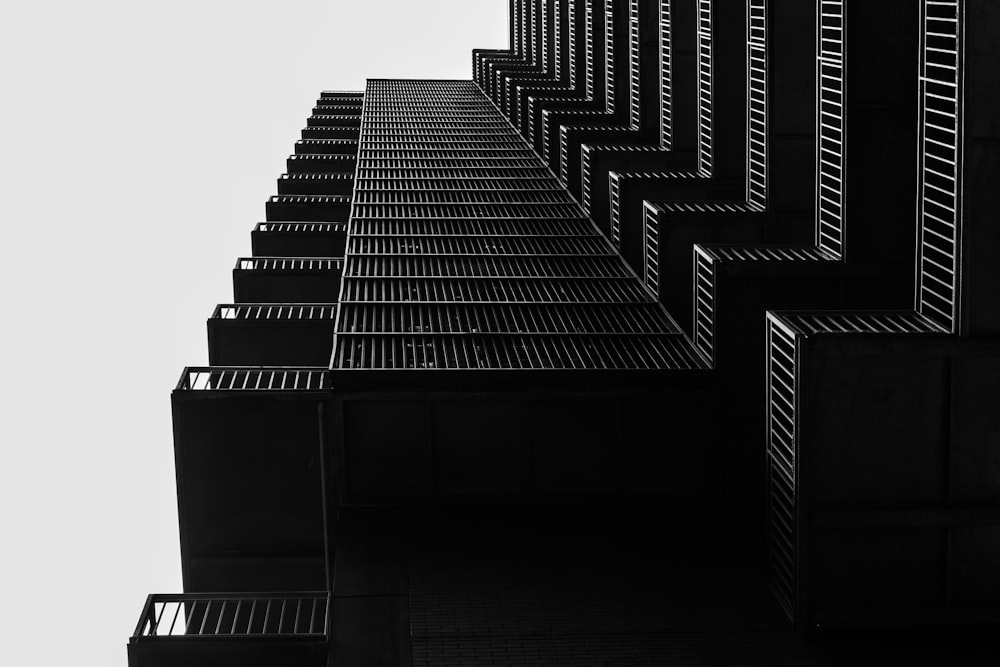 black and white concrete building