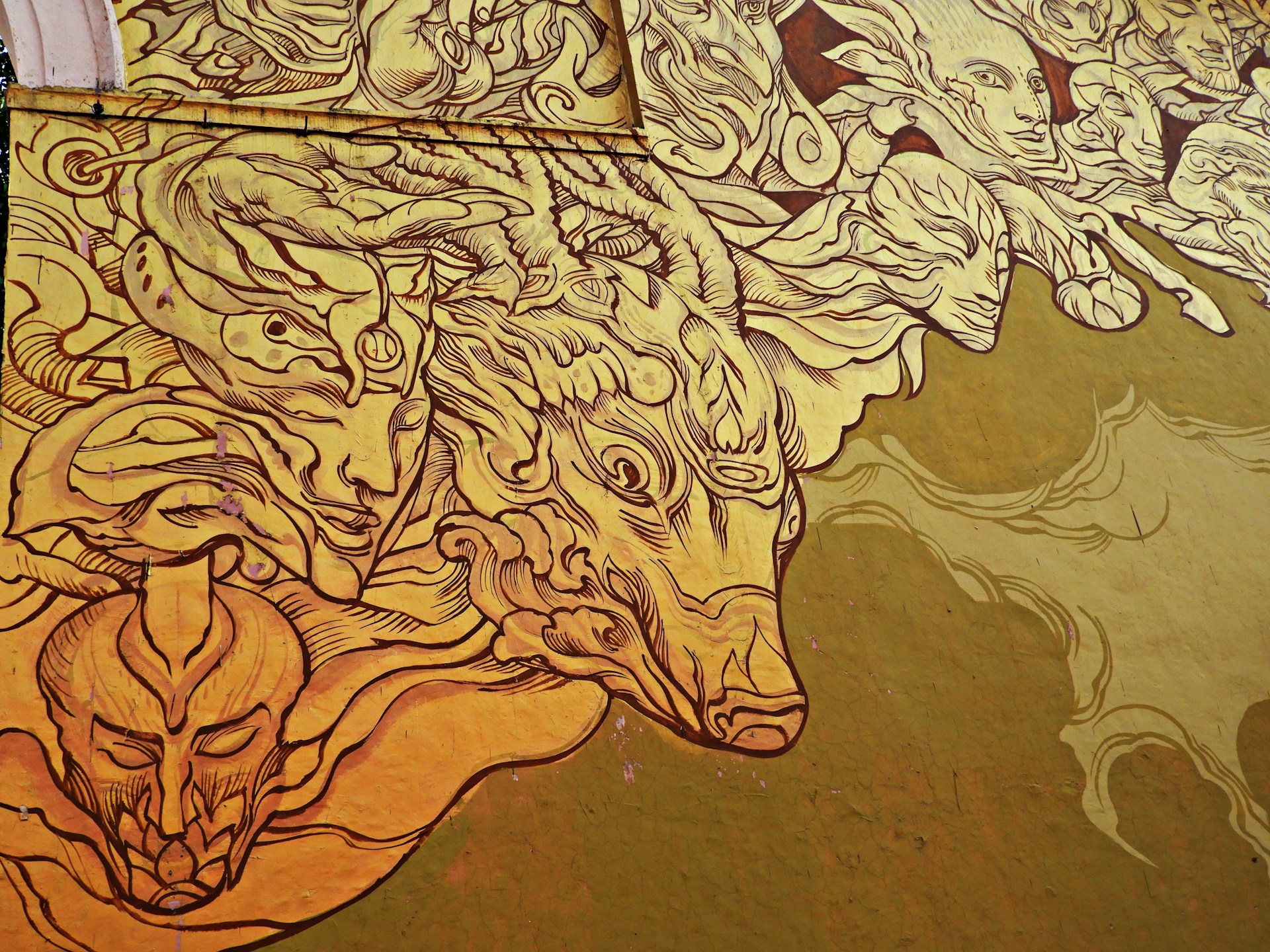 An intricate drawing that weaves personal memories into abstract shapes, revealing a glimpse of the artist's inner world.