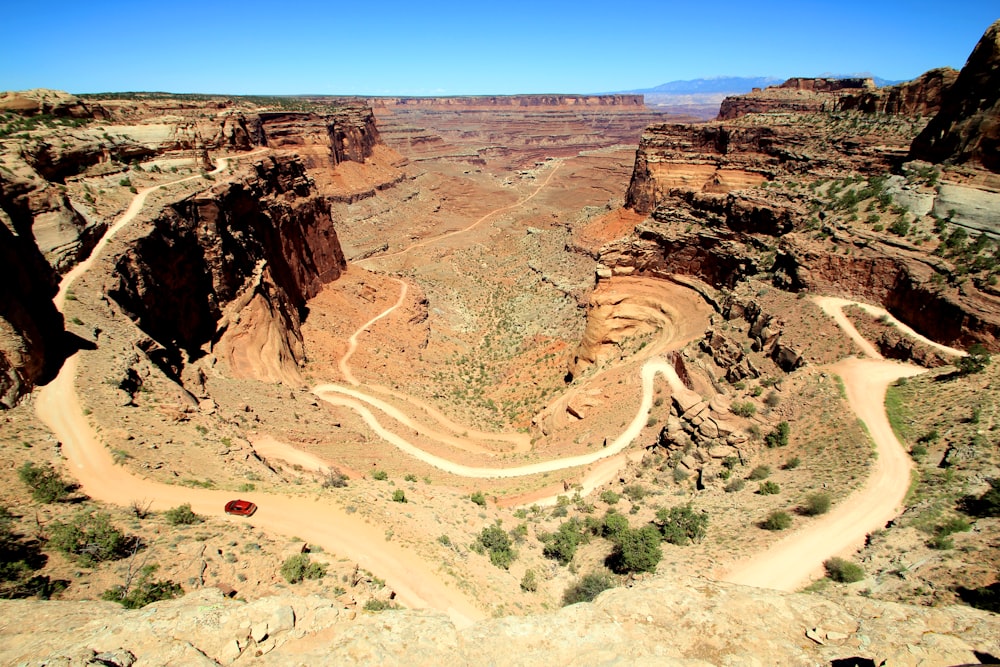 aerial view of brown mountain