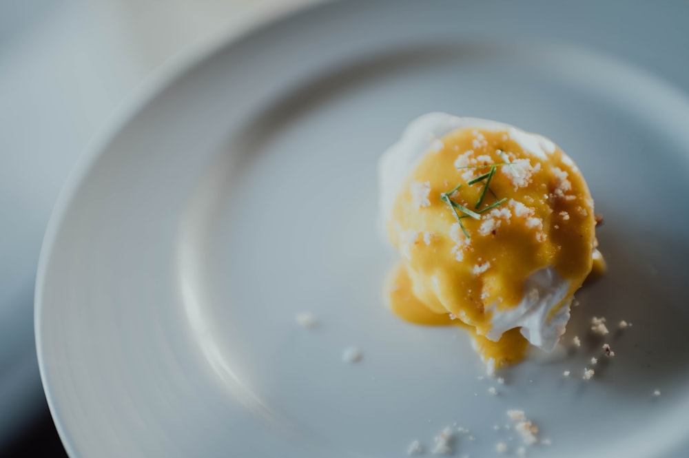 egg omelet on white ceramic plate