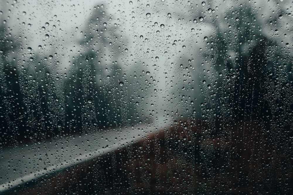 water droplets on glass window