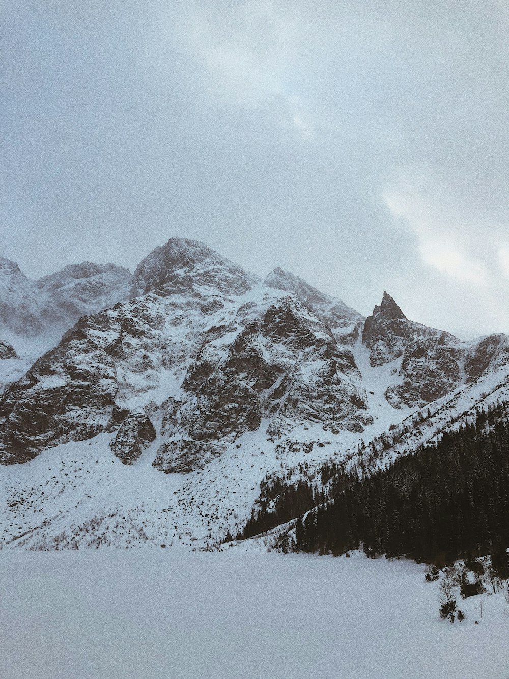 snow covered mountain during daytime