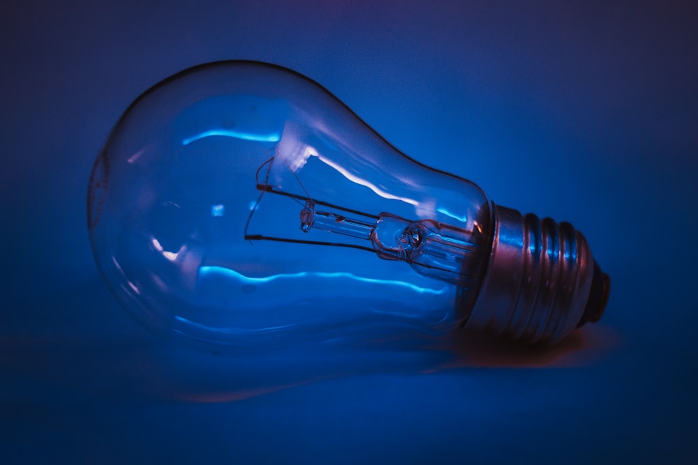 light bulb with blue light