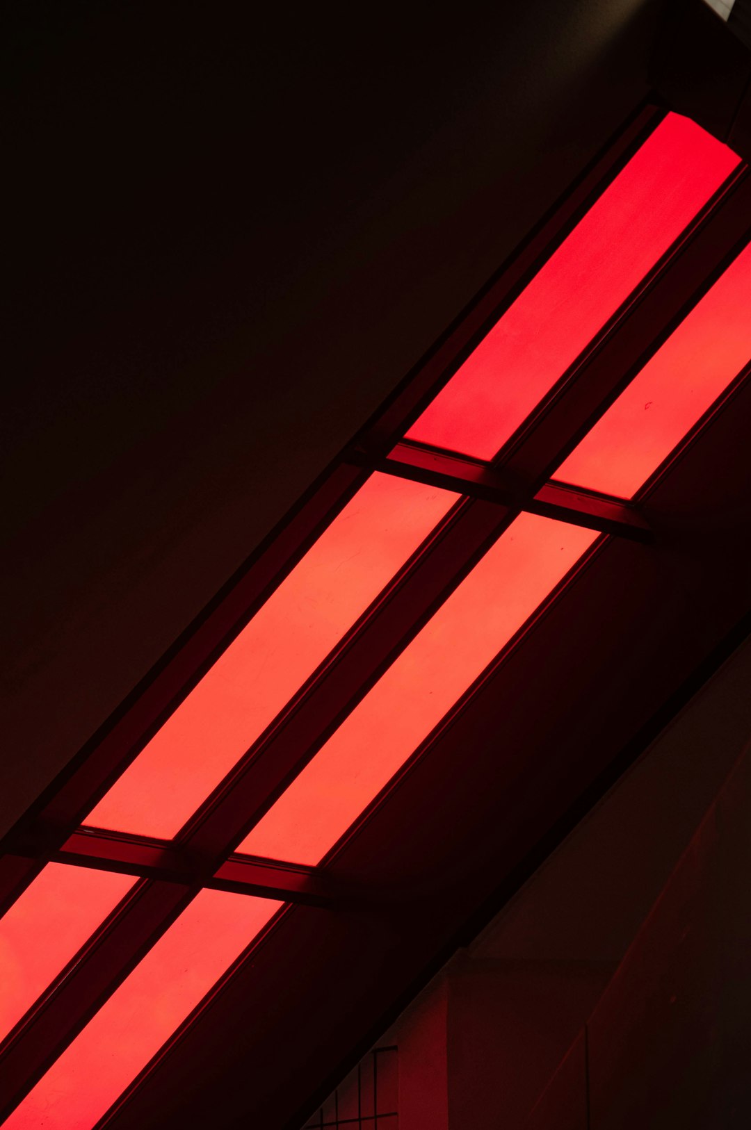 red and white window blinds