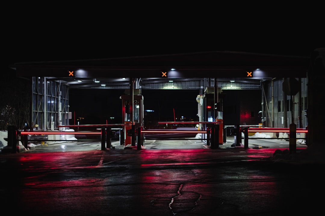 red and black lighted building