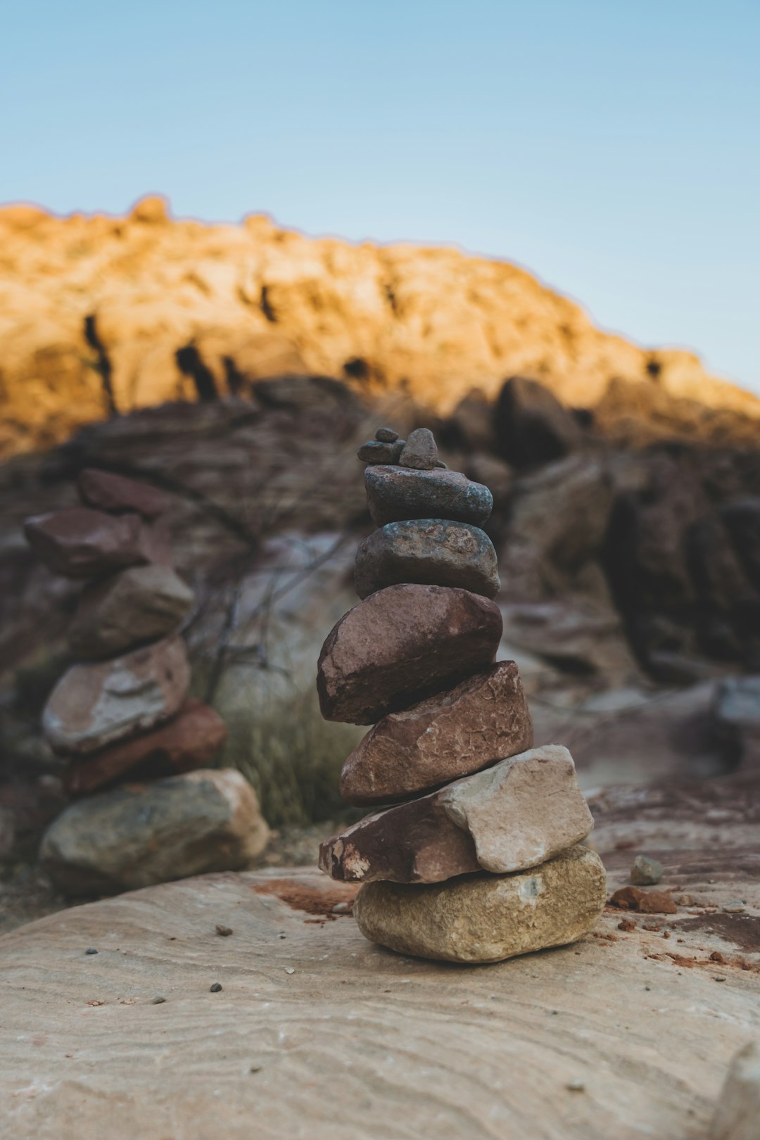 stack of brown and gray rocks