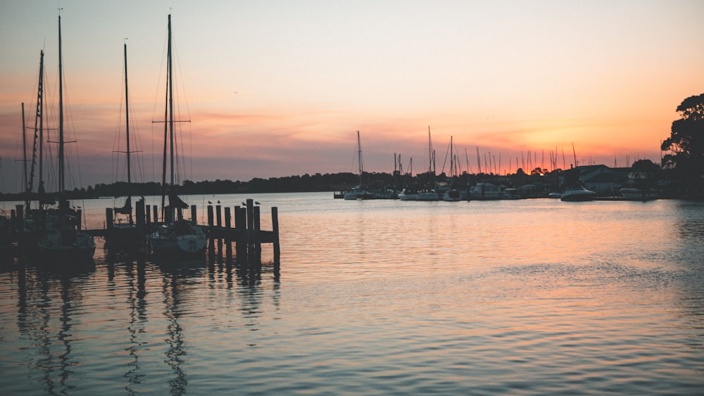 silhouette of boat on sea during sunset