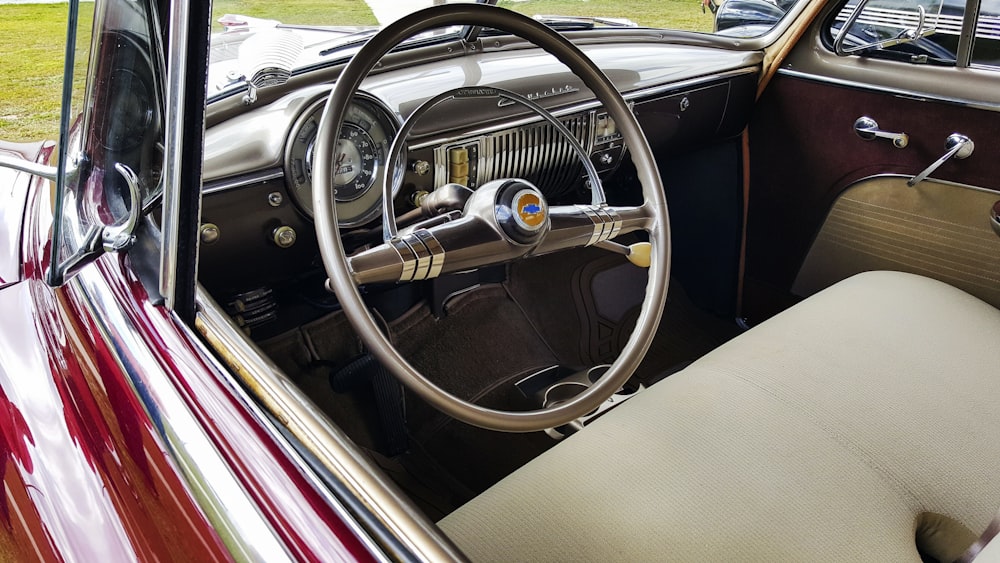 black and brown car interior