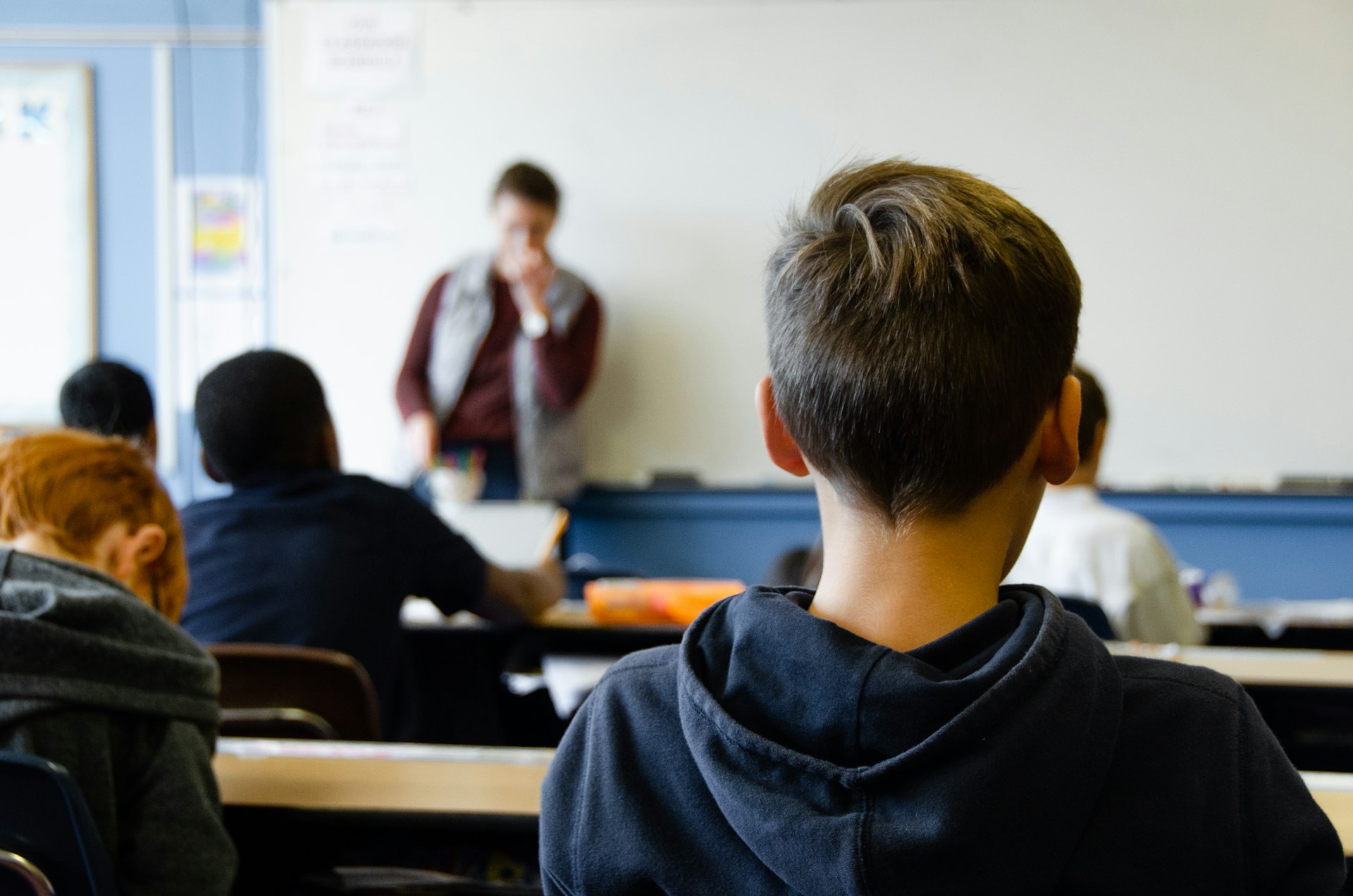 Students in school classroom