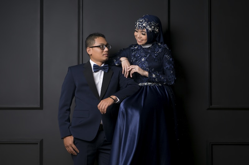 Sophisticated couple in evening wear