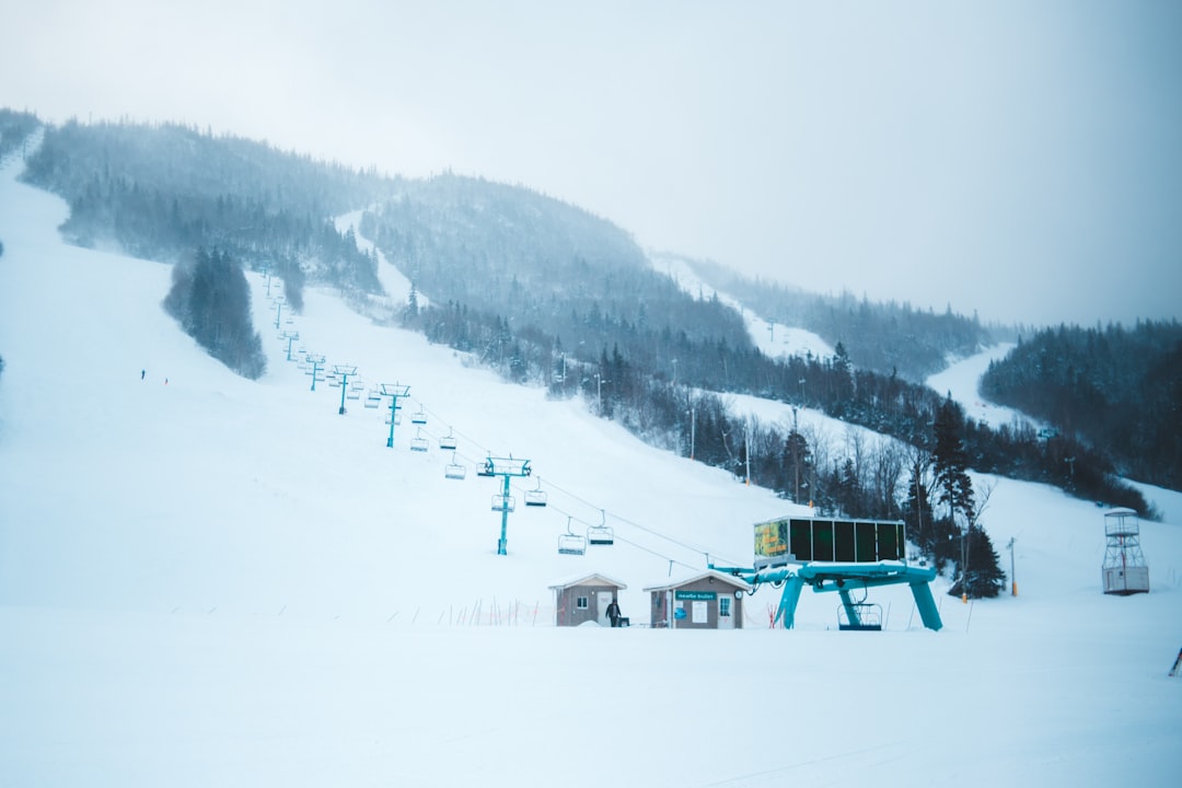 blue and yellow truck on snow covered ground during daytime