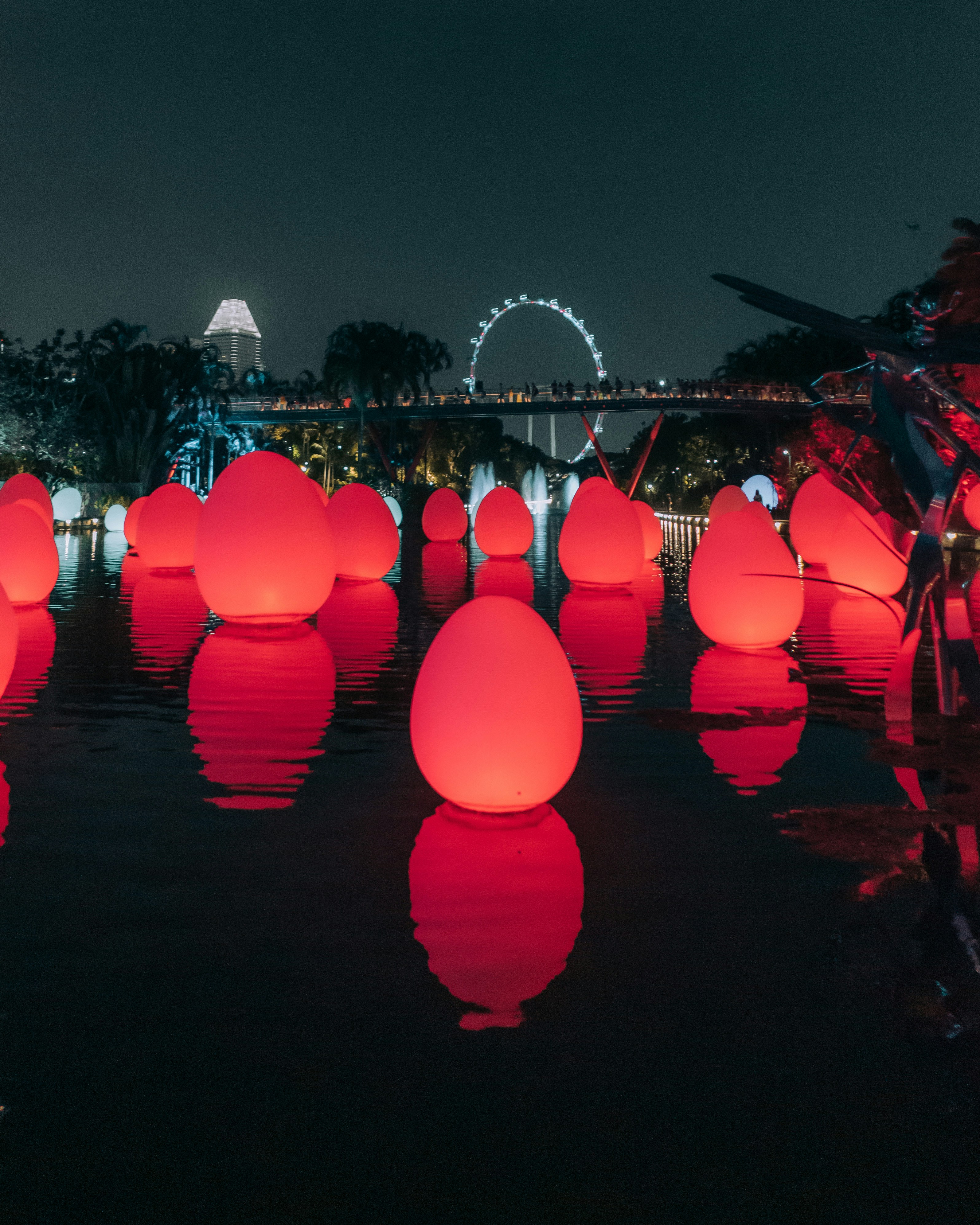 Festival lanterns by the river