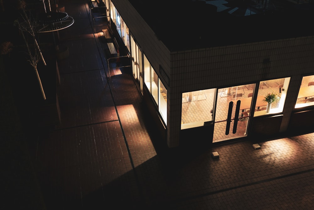 white and black concrete building during night time