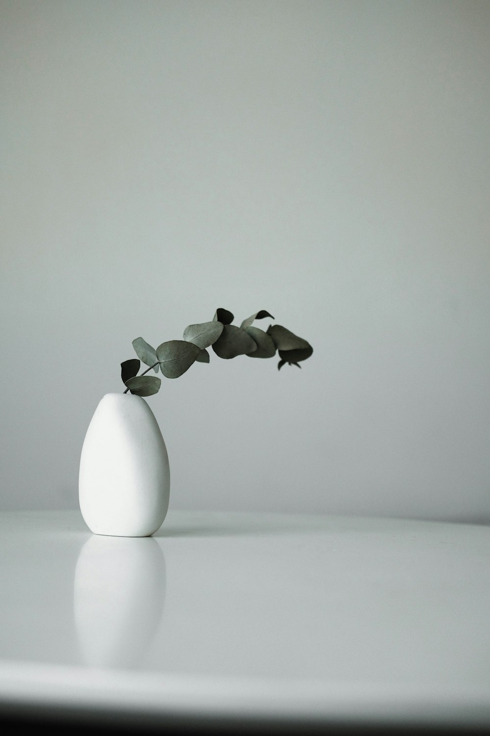 Vase en céramique blanche avec fleur