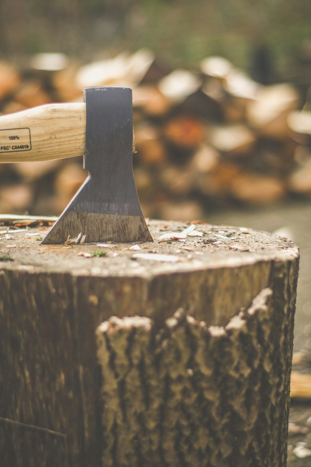 brown wooden handle on brown wood