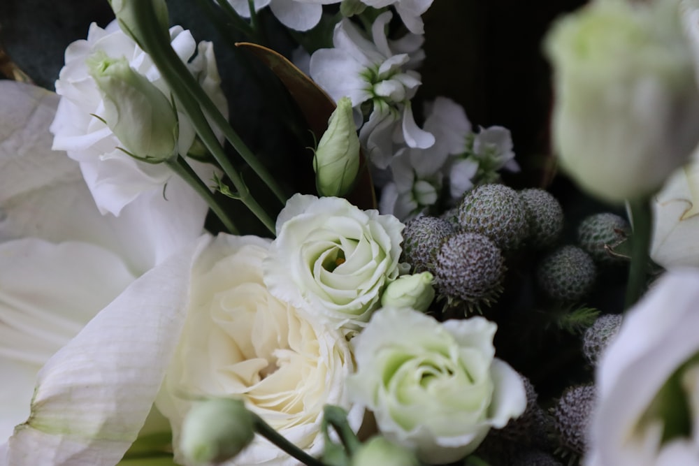 white and green flower bouquet