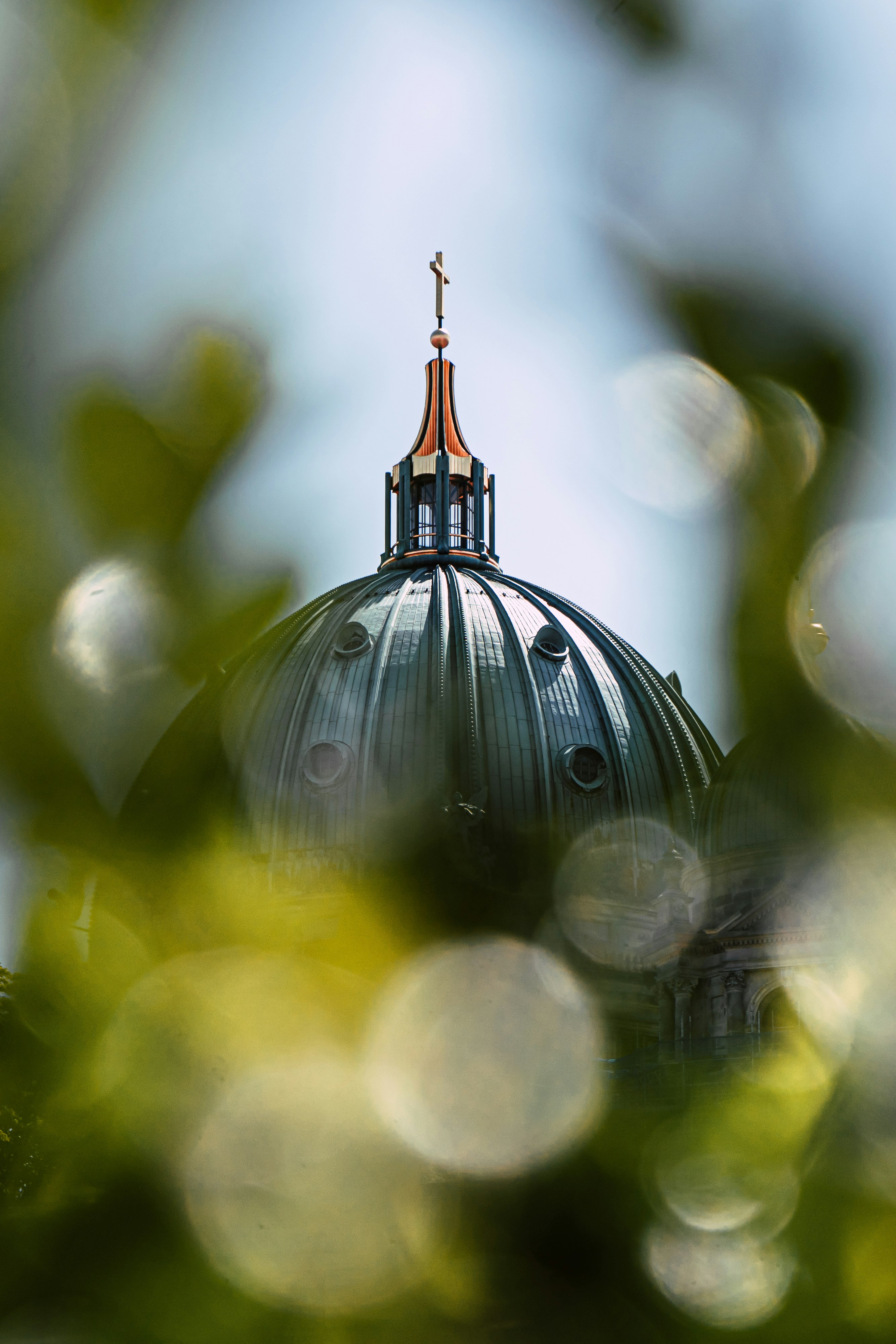 black and white dome building