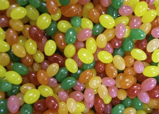 green yellow and red candies