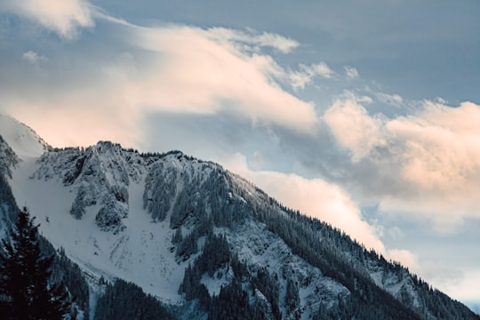 snow covered mountain under cloudy sky during daytime in Hope Canada