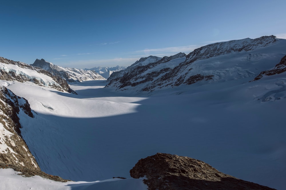 snow covered mountain during daytime