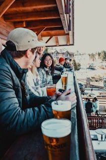 Snapshot of guests enjoying a pleasant evening on the balcony.