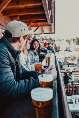 Snapshot of guests enjoying a pleasant evening on the balcony.