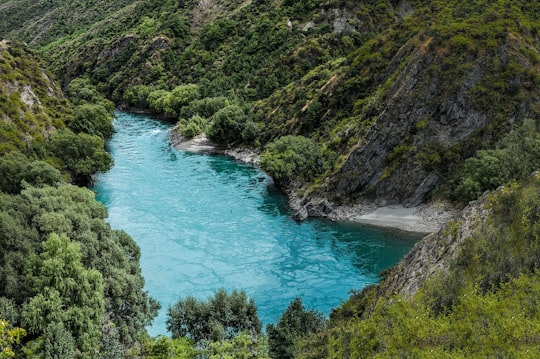 green river between green trees during daytime in Huka Falls New Zealand