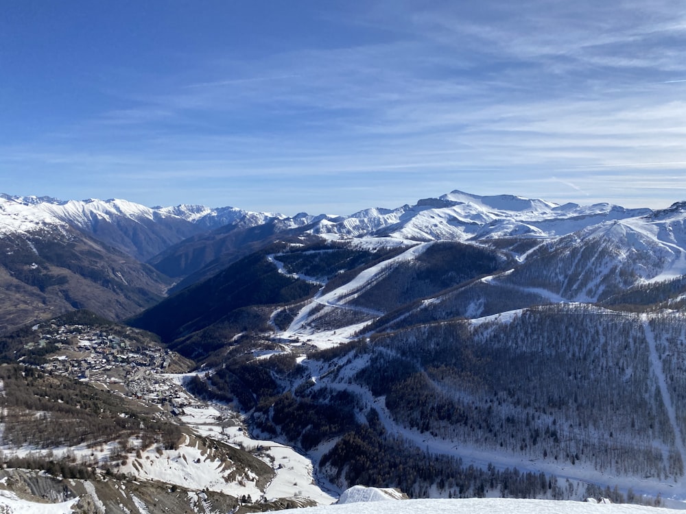 snow covered mountains during daytime