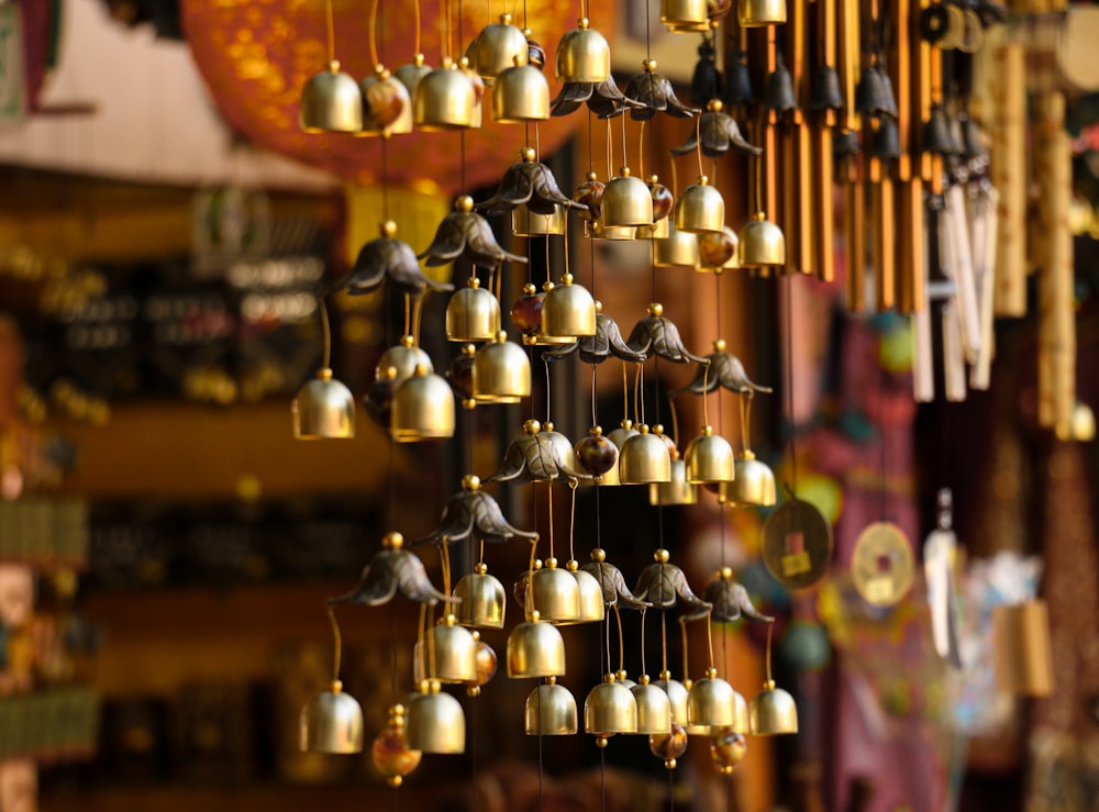 gold and silver hanging decor