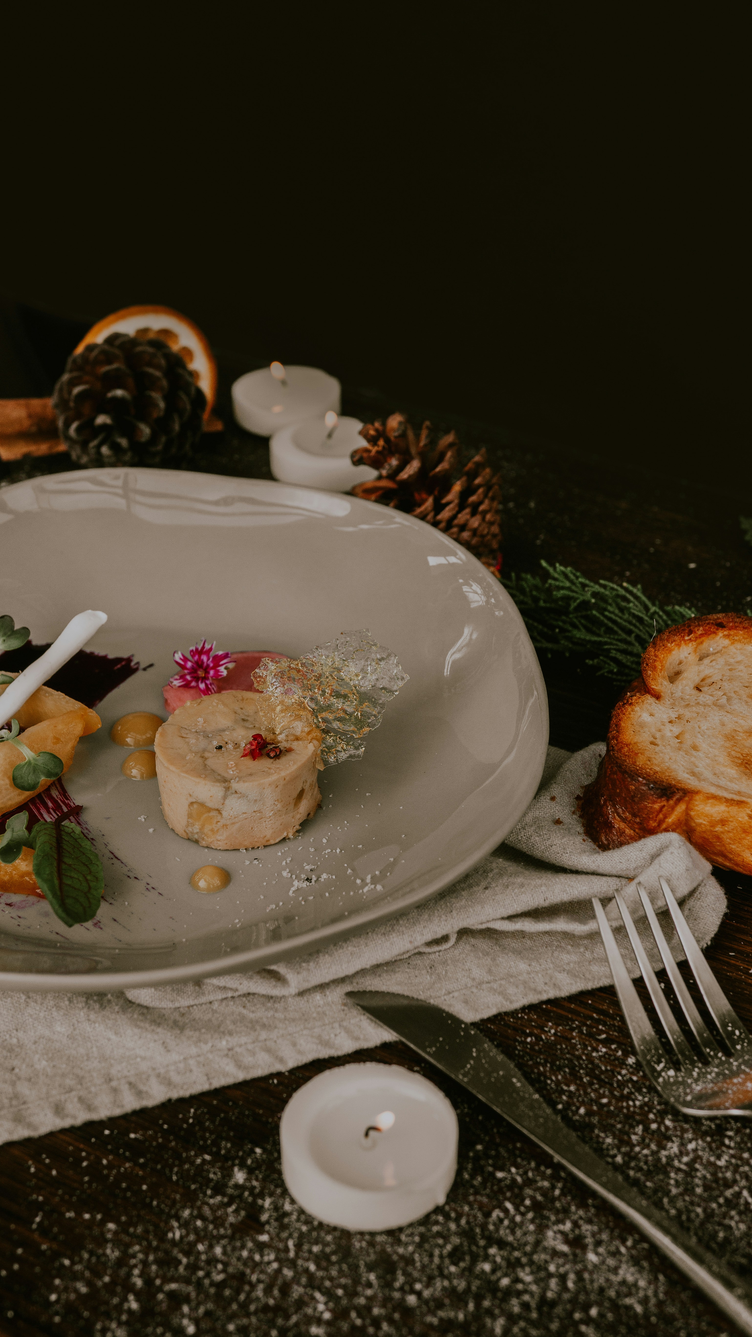 bread on white ceramic plate
